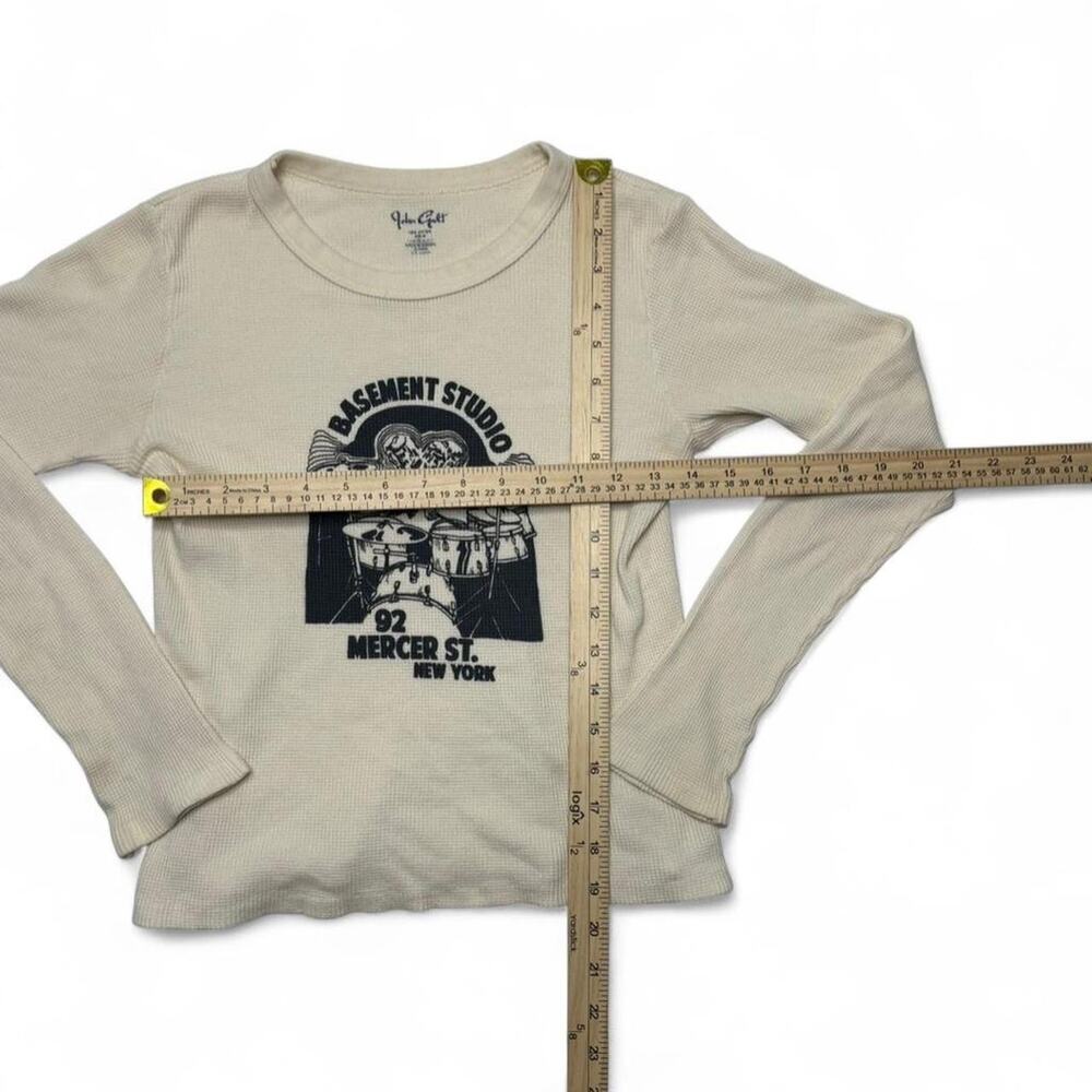 Brandy Melville John Galt Baby Tee Fitted Long Sleeve Scoop 100%Cotton One Size - Picture 6 of 6